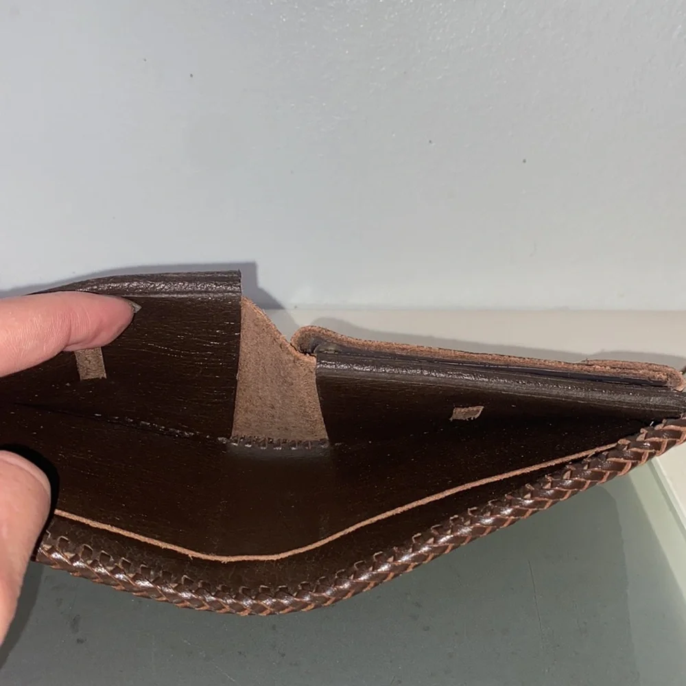 Vintage Tooled Leather Wallet FLORAL BOTANICAL Wallet with Coin Pouch 1960/1970